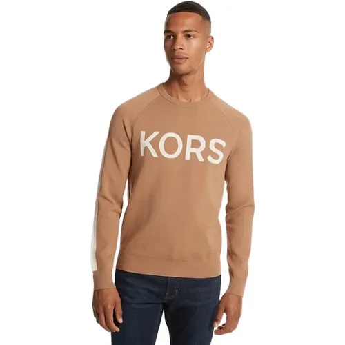 Stretch Sweater Men Brown/ , male, Sizes: L, XL, M, S - Michael Kors - Modalova