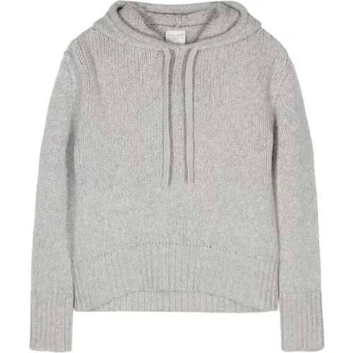 Grey Knitted Hooded Sweater , female, Sizes: M - Forte Forte - Modalova