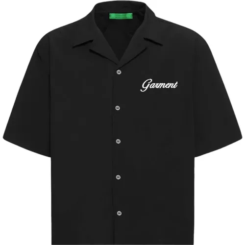 Besticktes Bowlinghemd aus schwarzer Baumwolle , Herren, Größe: L - Garment Workshop - Modalova