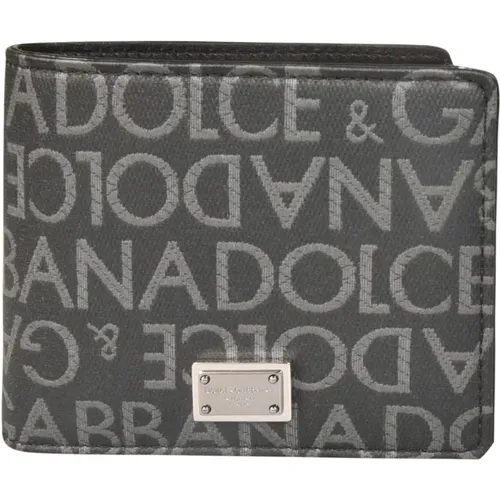 Monogram Jacquard Bi-Fold Wallet , male, Sizes: ONE SIZE - Dolce & Gabbana - Modalova