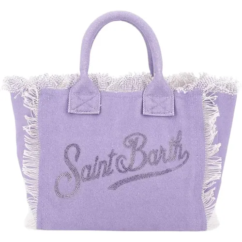 Colette Canvas Beach Bag with Fringes , female, Sizes: ONE SIZE - MC2 Saint Barth - Modalova