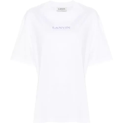 Embroidered T-Shirt , female, Sizes: S, XS, M, L - Lanvin - Modalova