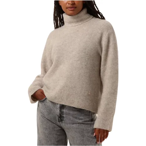 Beiger Rollkragenstrickpullover , Damen, Größe: M - MOS MOSH - Modalova