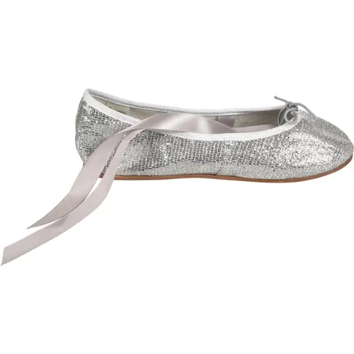 Silberne Flache Schuhe Eleganter Stil , Damen, Größe: 39 EU - Repetto - Modalova