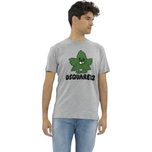 Canada Floral Cool Fit T-Shirt , male, Sizes: XL, M - Dsquared2 - Modalova