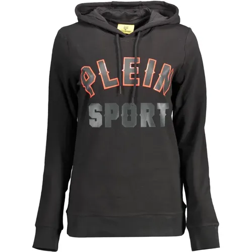 Schwarzer Sweatshirt mit Druck und Langen Ärmeln - Plein Sport - Modalova