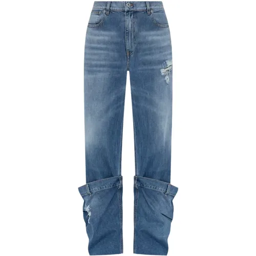 Jeans with decorative turn-ups , female, Sizes: W27, W26, W28 - JW Anderson - Modalova