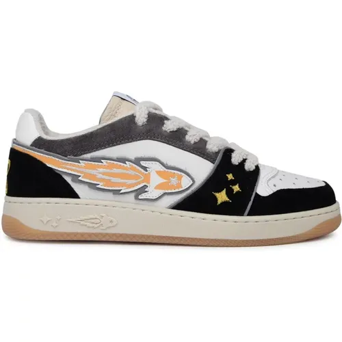 Sneakers Rocket IN Pelle Grigia E Nera , male, Sizes: 9 UK, 8 UK, 7 UK, 10 UK - Enterprise Japan - Modalova