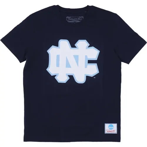 Ncaa Logo Tee Unchee Navy , Herren, Größe: L - Mitchell & Ness - Modalova