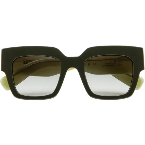 Simone Square Acetate Sunglasses in Khaki , female, Sizes: 50 MM - Kaleos - Modalova