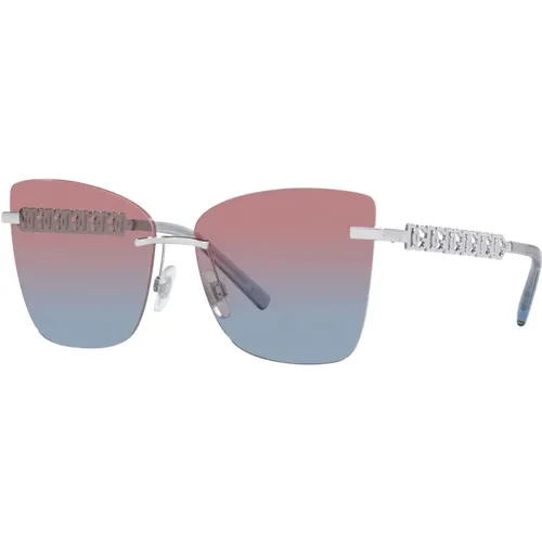 Silver/Pink Blue Shaded Sunglasses , female, Sizes: 59 MM - Dolce & Gabbana - Modalova