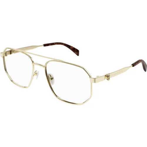 Goldene Brillengestelle Am0459O Sonnenbrille , Damen, Größe: 57 MM - alexander mcqueen - Modalova