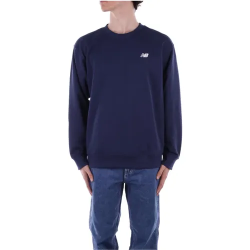 Blauer Logo Front Sweater , Herren, Größe: M - New Balance - Modalova