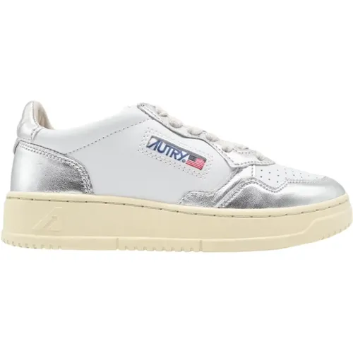 Low Women Leather Sneakers Silver , female, Sizes: 8 UK, 3 UK, 4 UK, 9 UK - Autry - Modalova