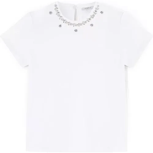 T-Shirt mit Kristallverzierung - Motivi - Modalova