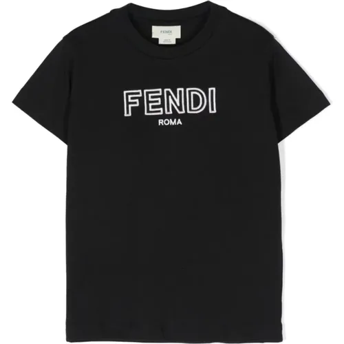 Schwarz Weiß T-Shirt Fendi - Fendi - Modalova