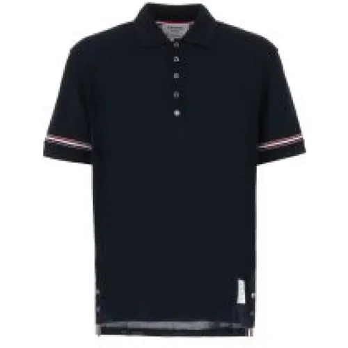 Leichtes Baumwollpolo mit Rippenbund,Polo Shirts - Thom Browne - Modalova