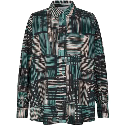 Checkered A-line Shirt Teal , female, Sizes: M, XL, L, 2XL - Masai - Modalova