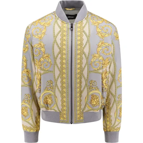 Goldene Jacke mit Reißverschluss - Versace - Modalova