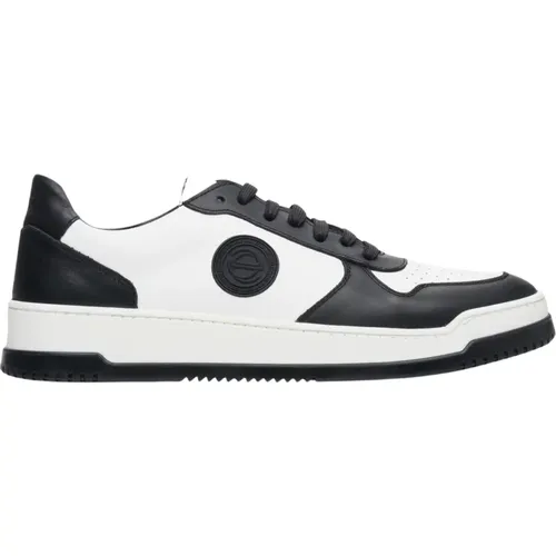 Schwarz & Weiß Leder Herren Low-Top Sneakers Er00112970 - Estro - Modalova