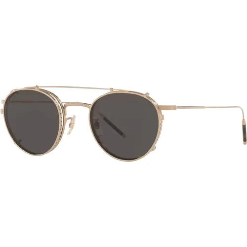 Clip-On für Brillen Tk-1 CLIP,Clip-On Sunglasses Brushed Silver/Persimmon - Oliver Peoples - Modalova