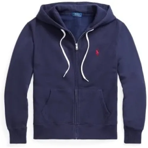 Navy Zip Polo Hoodie - Size: M, Color: Navy , female, Sizes: XS, S, L - Ralph Lauren - Modalova