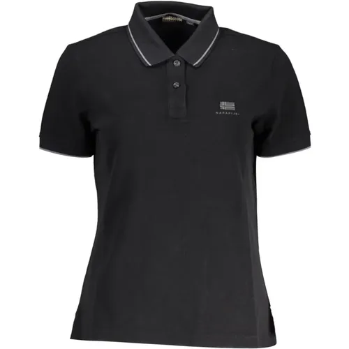 Cotton Polo Shirt with Contrasting Details and Logo Embroidery , male, Sizes: S, M, L, XS - Napapijri - Modalova