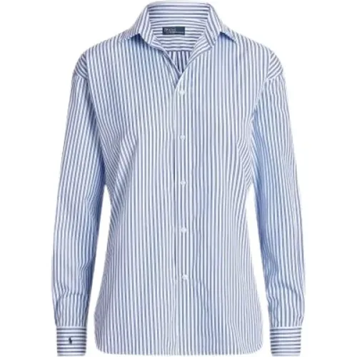 Gestreiftes Weiß-Blaues Hemd , Damen, Größe: M - Ralph Lauren - Modalova