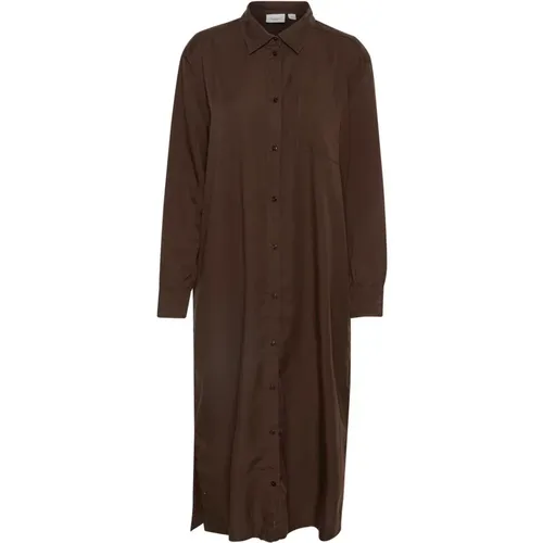 Dark Oak Shirt Dress , female, Sizes: L, XS - Saint Tropez - Modalova