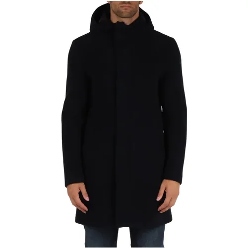 Wool Blend Hooded Coat with Zip , male, Sizes: M, XL - Colmar - Modalova