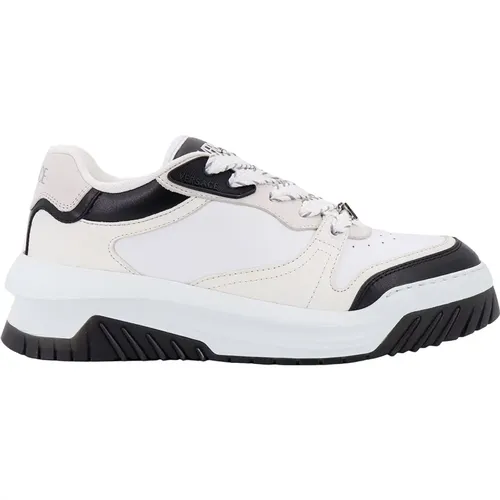 White Sneakers Lace-up Rubber Sole , male, Sizes: 7 UK, 8 1/2 UK, 10 UK, 7 1/2 UK, 6 UK, 9 UK - Versace - Modalova