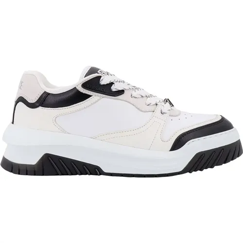 White Sneakers Lace-up Rubber Sole , male, Sizes: 8 UK, 7 UK, 5 UK, 8 1/2 UK, 10 UK, 7 1/2 UK, 6 UK, 9 UK - Versace - Modalova