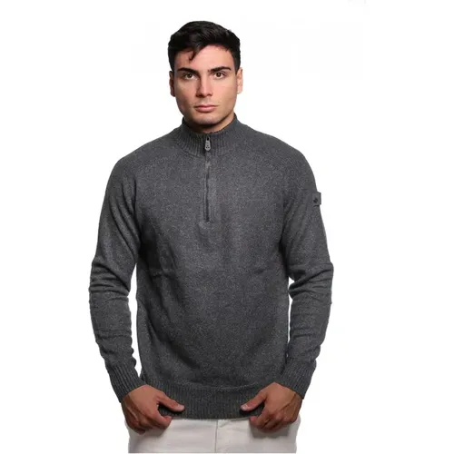 Schwarzer Wollmischpullover Braille 02 , Herren, Größe: L - Peuterey - Modalova