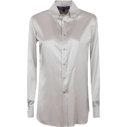 Light Grey Button Front Shirt , female, Sizes: S - Ralph Lauren - Modalova