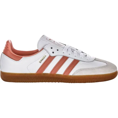 Retro 3-Stripes White Pink Sneakers Women , female, Sizes: 7 2/3 UK, 9 UK, 6 1/3 UK, 7 UK, 5 2/3 UK - Adidas - Modalova