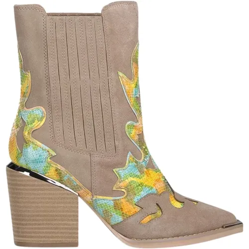 Embroidered Cowboy Ankle Boot , female, Sizes: 7 UK, 5 UK, 6 UK, 4 UK, 3 UK - Alma en Pena - Modalova