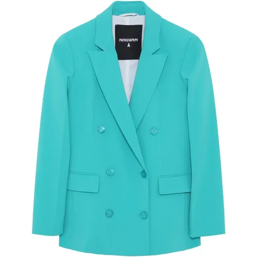 Illusion Green Blazer mit Vier-Knopf-Silhouette , Damen, Größe: 2XS - PATRIZIA PEPE - Modalova