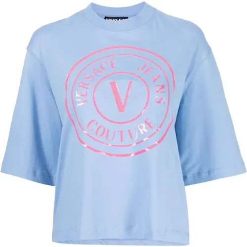 Klares Blau T-Shirts Polos - Versace Jeans Couture - Modalova