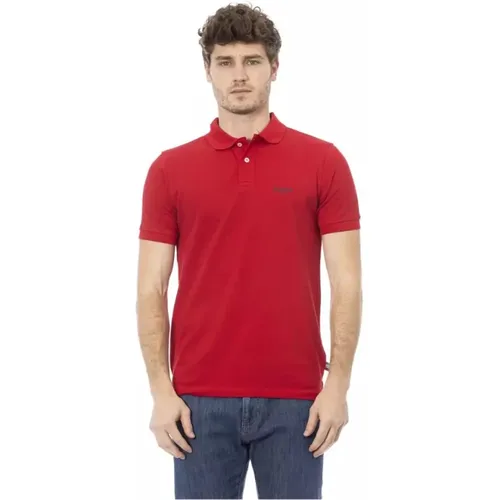 Rotes Besticktes Baumwoll-Poloshirt , Herren, Größe: 4XL - Baldinini - Modalova