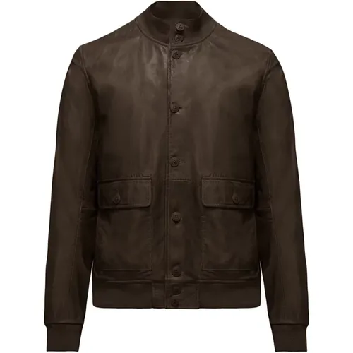 Walt Leather Bomber Jacket , male, Sizes: 2XL - BomBoogie - Modalova