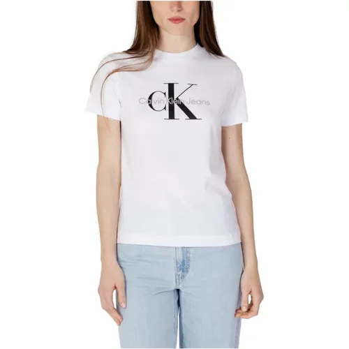 Weißes Print T-Shirt für Frauen - Calvin Klein Jeans - Modalova