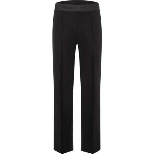 AVA Wide Trousers, Elastic Waist, Comfortable Fabric , female, Sizes: 3XL, M - CAMBIO - Modalova