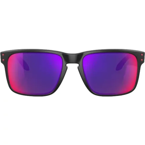 Sporty Sunglasses Red Iridium , male, Sizes: 55 MM - Oakley - Modalova