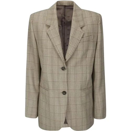 Windowpane Check Suit Jacket , female, Sizes: S - TotêMe - Modalova