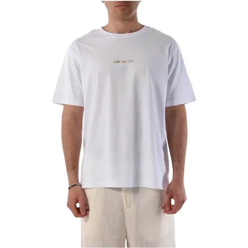 Baumwoll-T-Shirt mit Frontdruck , Herren, Größe: 2XL - The Silted Company - Modalova