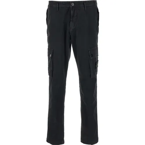 Schwarze Cargo Hose Regular Fit , Herren, Größe: W30 - Stone Island - Modalova