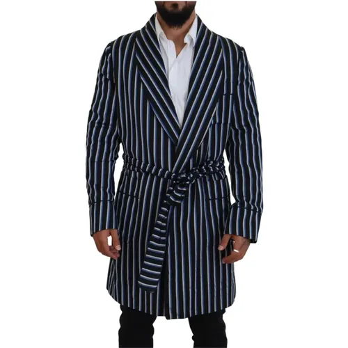 Blue Martini Printed Lining Robe , male, Sizes: M - Dolce & Gabbana - Modalova