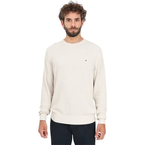 Crew-Neck Sweater mit Honeycomb Weave , Herren, Größe: L - Tommy Hilfiger - Modalova