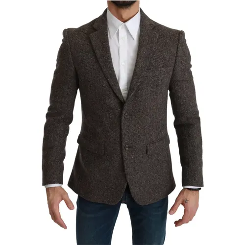 Wool Blazer, Formal Coat Jacket , male, Sizes: M - Dolce & Gabbana - Modalova