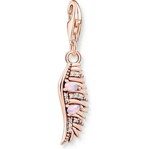 Damen Charm-Anhänger Phönix Feder mit rosa Steinen roségold 1906-323-9 - Thomas Sabo - Modalova